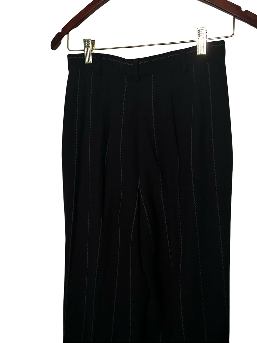 Vintage Giorgio Armani Black Pants with Contrast White Stitching